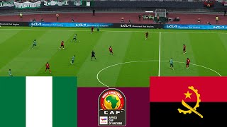 Nigeria 1 vs 0 Angola 2024 CAF match Video Game Simulation PES 2021 [upl. by Englebert]