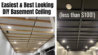 Finishing Basement 11 DIY Accessible Ceiling  Drop Ceiling Idea  CHEAP EASY FAST amp LOOKS GREAT [upl. by Somar622]