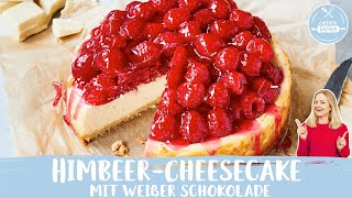 HimbeerCheesecake mit weißer Schokolade  HimbeerKäsekuchen  Einfach Backen [upl. by Nnaihs]