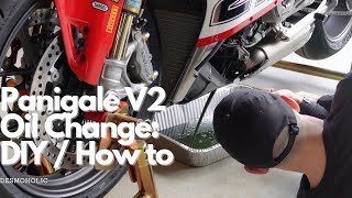 Panigale V2 Oil Change How to  DIY [upl. by Ailemrac]