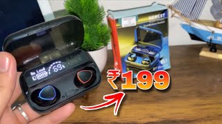 M10 TWS Wireless Earbud Unboxing and Review  EARBUDS with Powerbank⚡️ [upl. by Oiceladni]