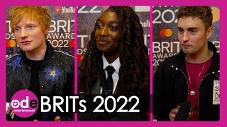 BRITs 2022 Ed Sheeran Little Simz amp Sam Fender React to Awards [upl. by Tenney]