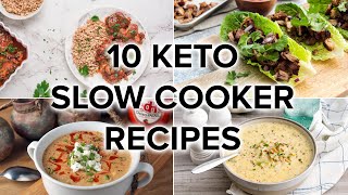 10 Keto Slow Cooker Recipes Low Carb Crock Pot Meals [upl. by Mcclelland]