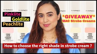 How to pick MAC Strobe Cream Shade  Pinklite Goldlite amp Peachlite  Waysheblushes [upl. by Annaerda]