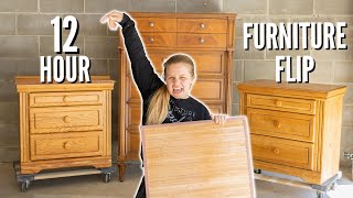 It took 12 hours to makeover this Wooden Bedroom Furniture Set 🤯 [upl. by Arianne]