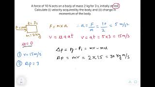 Numerical Problems on Laws of Motion part 1  Class 9  ICSE [upl. by Patterman]