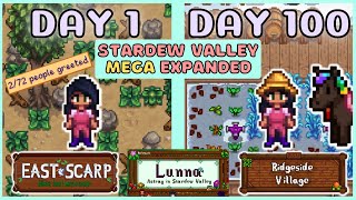 I played 100 days of Stardew Valley MEGA Expanded  FULL FIRST YEAR [upl. by Teillo]