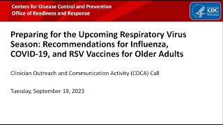 Recommendations for Influenza COVID19 and RSV Vaccines for Older Adults [upl. by Noreht94]