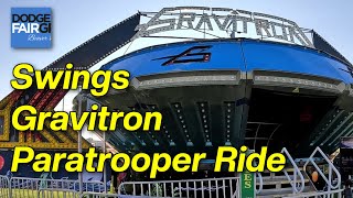 Gravitron Drop Zone Roller Coaster and Swings  Carnival Rides at the County Fair [upl. by Silrac]