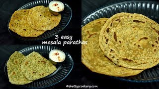 3 easy masala paratha recipes  paratha recipes  masala paratha recipe [upl. by Hakkeber]