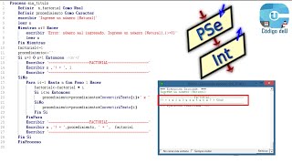 Como calcular el FACTORIAL de un número en PSeInt [upl. by Rednazxela947]