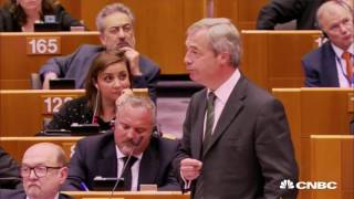 Nigel Farage booed and jeered as he addresses European Parliament [upl. by Gitlow]