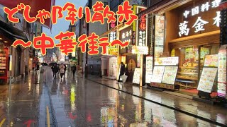 【横浜中華街どしゃ降り散歩】横浜中華街 雨 たべあるき [upl. by Arymas]