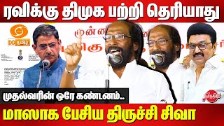 Governor RN Ravi Tamil Thai Vazhthu Issue  Trichy Siva Fitting reply  CM Stalin  DD Tamil [upl. by Amein]