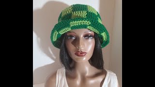 VEDA DAY 28 How to crochet the Checkered Bucket hat [upl. by Atnoed]