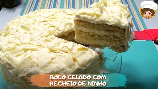 BOLO GELADO COM RECHEIO DE LEITE NINHO  MIL DELÍCIAS NA COZINHA [upl. by Ayekehs]