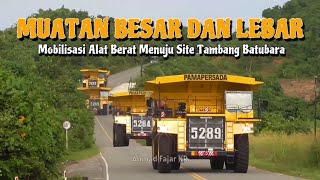 MUATAN LEBAR DAN BESAR DI JALAN RAYA  Mobilisasi Alat Berat Tambang Batubara Kalimantan [upl. by Bobbi]