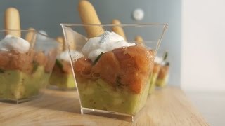 S1 Ep6 Mini verrines apéritives saumon avocat ricotta [upl. by Dream]