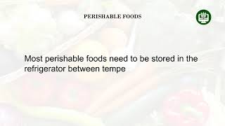 Perishable Foods [upl. by Killigrew]