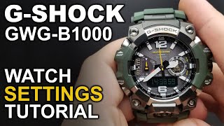 Ghshock Mudmaster GWGB1000  Watch Setting Tutorial  Module 5713 [upl. by Gilford]