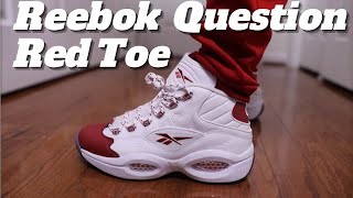 UnBoxing Reebok Question Mid Red Toe 2024 Review amp On Foot [upl. by Zinn577]