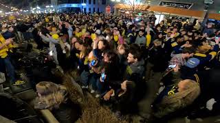 Michigan fans pour onto South University Ave to celebrate national championship [upl. by Alded]