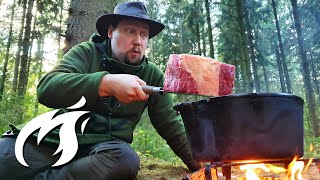 Riesiges Rumpsteak auf offenem Feuer frittiert ASMR 🔥🔥🔥 [upl. by Leonerd423]