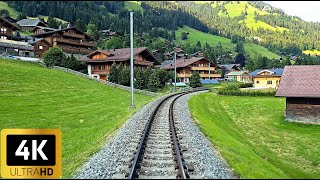 4K Train Driver view  Montreux to Montbovon  Goldenpass Panoramic MOB Train Switzerland  Cab ride [upl. by Eiliah]