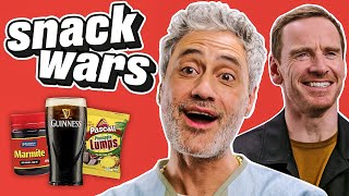 Taika Waititi And Michael Fassbender Rate New Zealand and Irish Food  Snack Wars [upl. by Albertine]