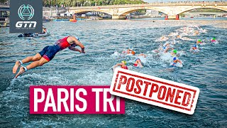 Paris 2024 Mens Olympic Triathlon Postponed Cancellation Possible [upl. by Ellahcim]