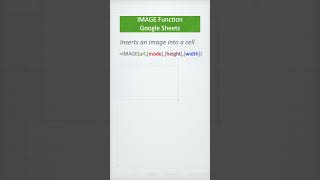 Insert Pictures into Google Sheets with the IMAGE Function googlesheets [upl. by Carpio]