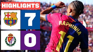 FC BARCELONA 7  0 REAL VALLADOLID CF  RESUMEN LALIGA EA SPORTS [upl. by Ibed767]