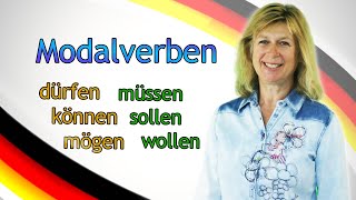 MODALVERBEN dürfen können mögen müssen sollen wollen Deutsch lernen 7 [upl. by Brigit]