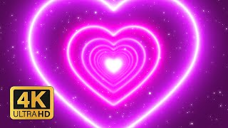 VJ Loops 2024 💗 Pink Neon Love Heart Background Tunnel  Sparkling Pink Particles Overlay 4k 60FPS [upl. by Spalding686]