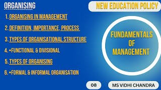 Organizing Definition Importance Process  Functional amp Divisional  Formal amp Informal  FOM [upl. by Aidnahs594]