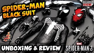 Hot Toys SPIDERMAN Black Suit PS5 SpiderMan 2 Unboxing e Review BR [upl. by Elohcim]