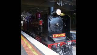 Steam train at Glen Huntly Station and on the Frankston Line [upl. by Humphrey]