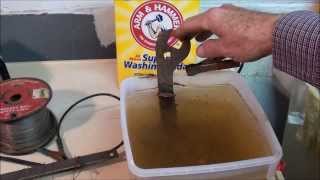 MACHINE SHOP TIPS 133 Rust Removal by Electrolysis on the Logan Lathe tubalcain [upl. by Ssor825]