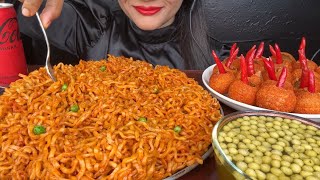 ASMR EATING MAGGI MASALA KOREAN STYLEFIREBALL PANIPURI SPICY FODD VIDEOS [upl. by Eirotal]