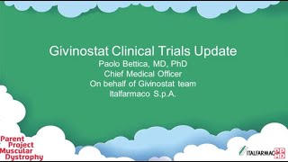 Webinar Italfarmaco Provides Givinostat Update April 2020 [upl. by Knutson]