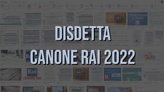 Videoguida  Esenzione Canone Rai 2022 Disdetta Online Dichiarazione Sostitutiva PDF PEC Posta [upl. by Nylannej]