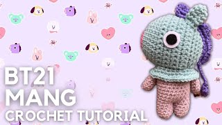 BT21 BTS MANG CROCHET TUTORIAL  FREE AMIGURUMI PATTERN [upl. by Aniretake]