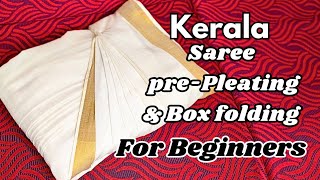 SAREE PREPLEATING IRONING amp FOLDING STEP BY STEP IN TAMIL  ONAM Saree draping 😍💐 trending viral [upl. by Avraham]