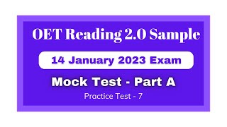 OET 20 Reading Mock Test With Answers  OET Reading sample for nurses  oet oetexam oetreading [upl. by Shiff]