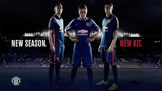 Manchester United third blue kit 201415  Photoshoot [upl. by Rede]