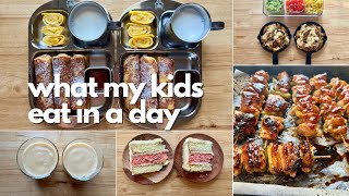 WHAT MY KIDS EAT IN A DAY  DAY 54 [upl. by Alliuqal]