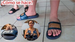 ¿Cómo reciclar personalizar unas chanclas chinelas o chancletas [upl. by Annoid724]