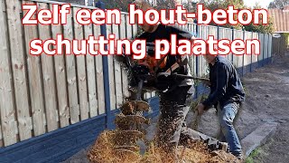 Zelf een luxe hout beton schutting plaatsen prachtig resultaat zonder snelbeton [upl. by Yendahc527]