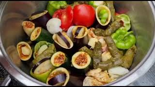 Turkish dolma recipe  Stuffed grape leaves [upl. by Ecadnarb]