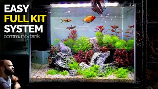 All In One Kit Aquarium Community Fish Tank Setup Aquascape Tutorial [upl. by Notpmah908]